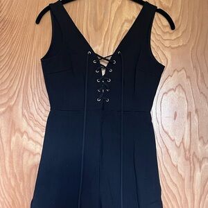 Vintage Lace-up Romper